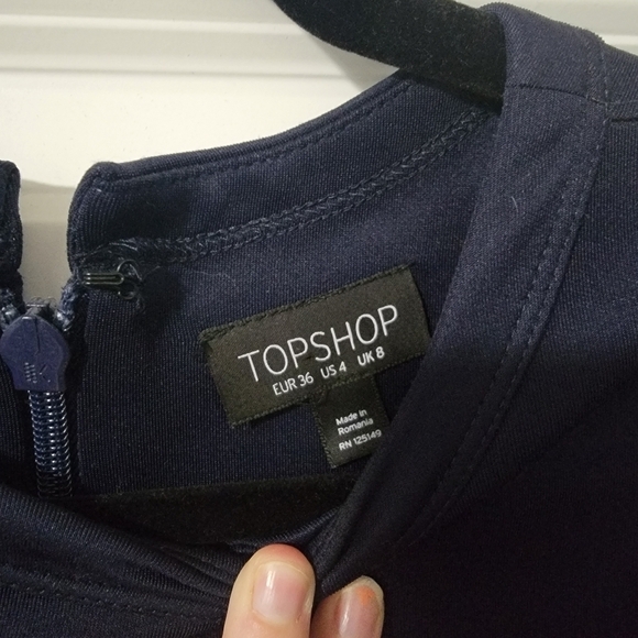 NWOT Size 4 Topshop Navy Mini Dress - Picture 2 of 4
